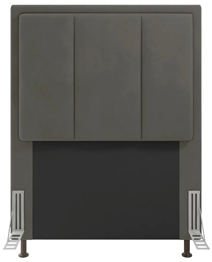 Cabeceira Solteiro Cama Box 90cm para Quarto Opala Suede M11 - D'Rossi - Grafite