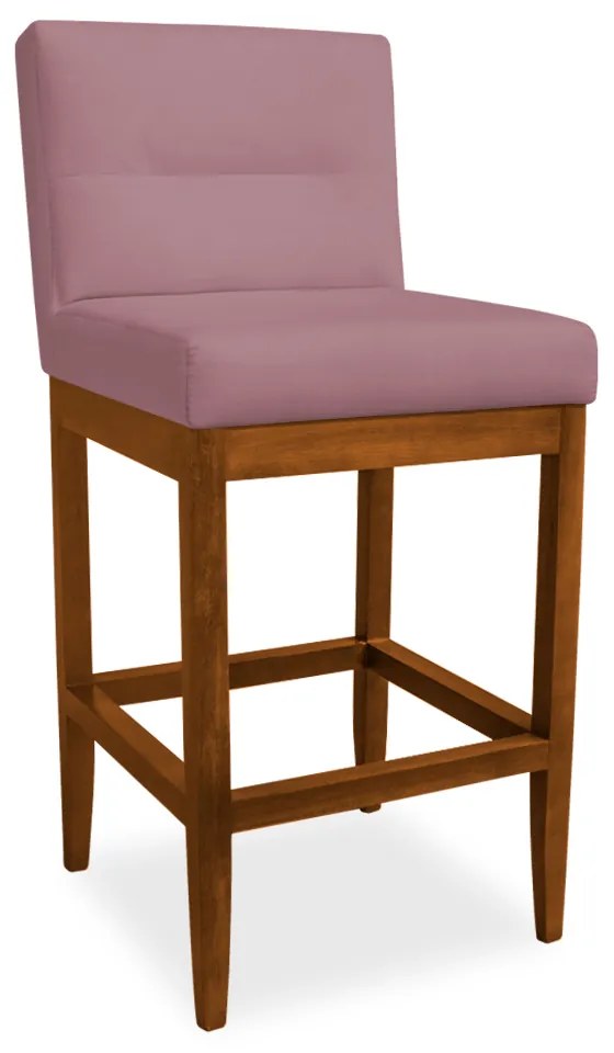 Kit 2 Banquetas Valencia Base de Madeira Maciça Veludo Rose