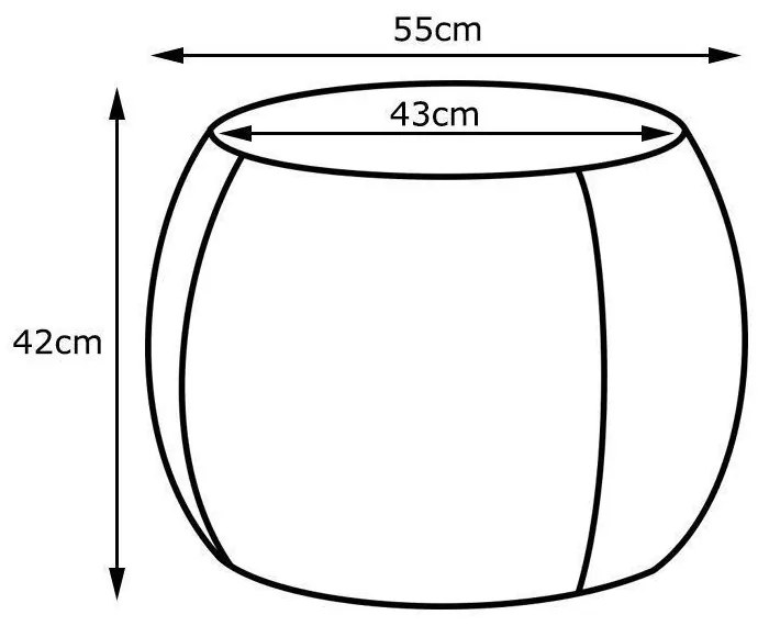Puff Cleo 55cm PU Sintético Marrom G15 - Gran Belo