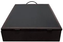 Base Box Baú para Cama Casal 138x188cm Liz S05 Suede Bordado Marrom -