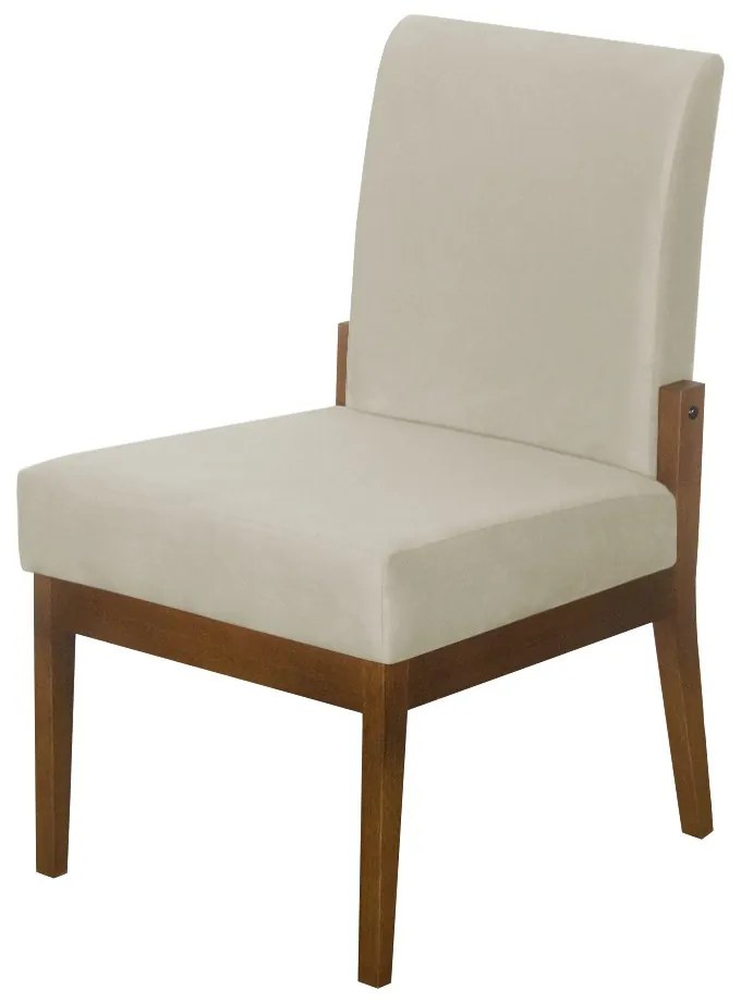 Kit 04 Cadeiras de Jantar Helena Suede Bege - Decorar Estofados