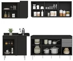 Armário de Cozinha Modulado de Canto Direito 4 Peças CP40 Balcão sem T