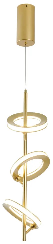 Pendente Anillo 20X61Cm Vertical Led 40W 3000K Bivolt Alumínio Dourado...