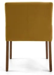 Kit 2 Poltronas Decorativas Base Madeira Angel Veludo C-260 Mostarda -