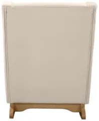 Poltrona Amamentação Base Madeira Balanço Vick Veludo Off F03 - Mpozen