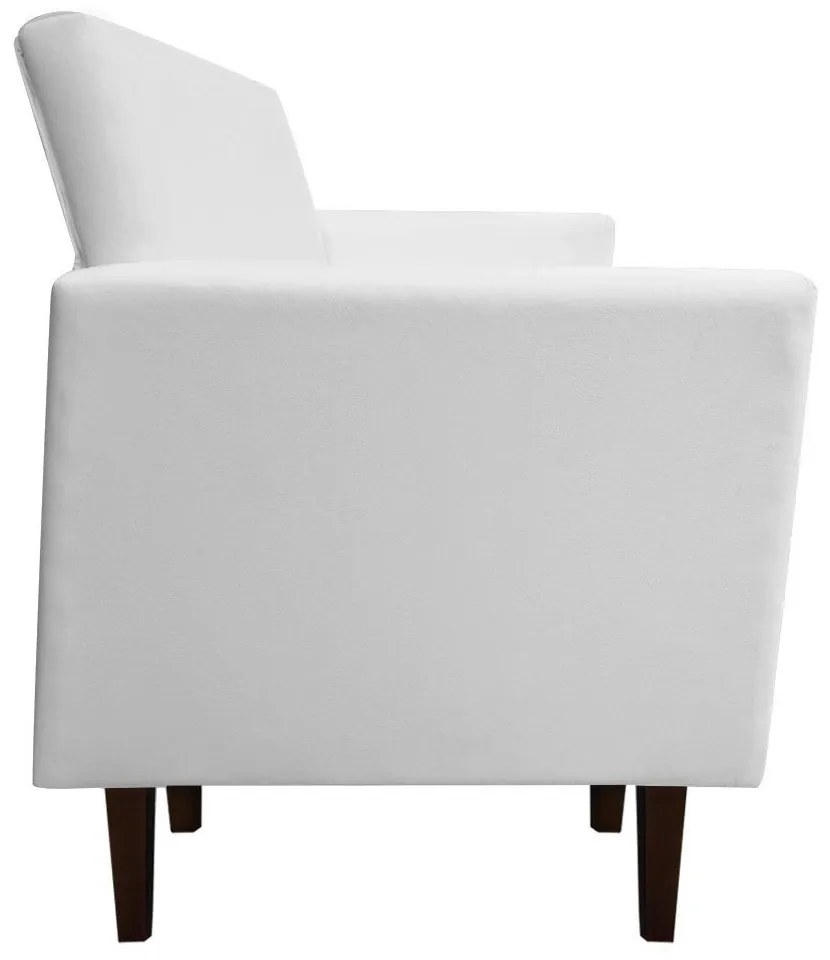 Namoradeira Jade 02 Lugares Corino Branco Pés Chanfrado Tabaco - D'Rossi