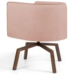 Kit 2 Poltronas Decorativas Base Ka Madeira Betina C-105 Linho Rosê -