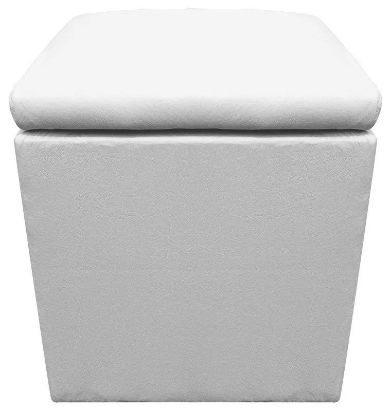 PUFF BAU DANI QUADRADO CORINO BRANCO DRO