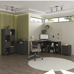 Conjunto Escritório Home Office 4 Peças Nil A06 Preto - Mpozenato