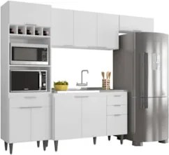 Armário de Cozinha CP04 Com Pia 120cm Pérola Z34 Branco     - Mpozenat