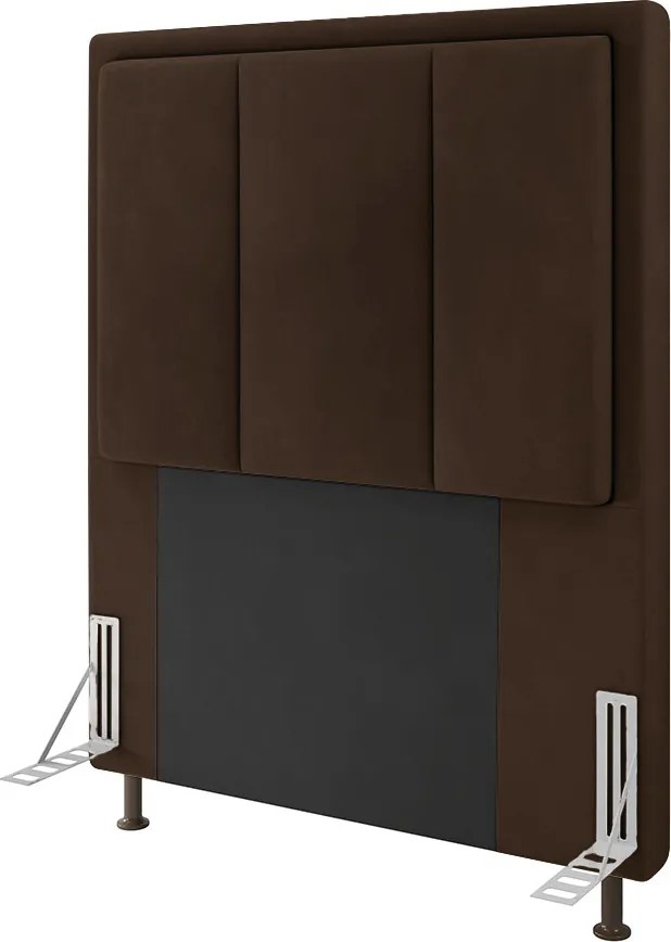 Cabeceira Solteiro Cama Box 90cm para Quarto Opala Suede M11 - D'Rossi - Marrom