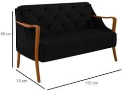 Kit Namoradeira 135cm e 2 Poltronas Decorativas Capitonê Lapa Z32 Velu