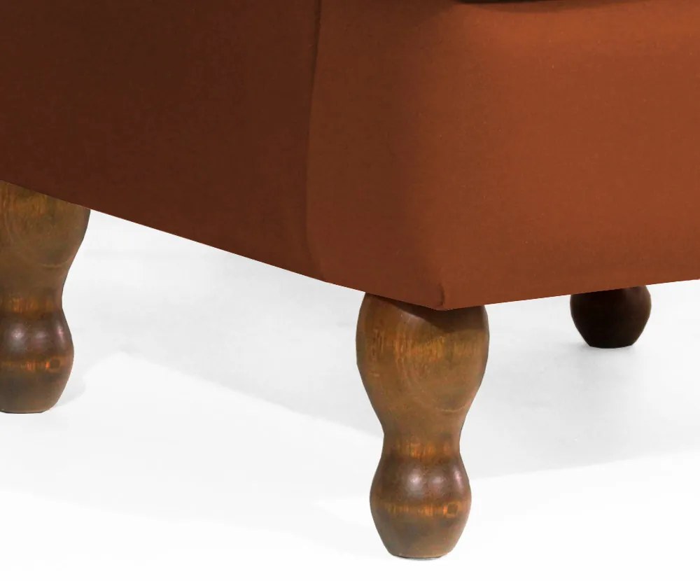 Conjunto 2 Poltrona Vovó Lucy Decorativa Luxo Suede Telha