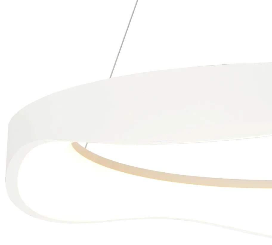 Pendente Amaré Ø62X10Cm Led 60W 3000K Bivolt Alumínio Branco E Acrílic...