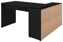 Mesa Escrivaninha em L 140x130cm 8 Nichos Eron A06 Preto - Mpozenato
