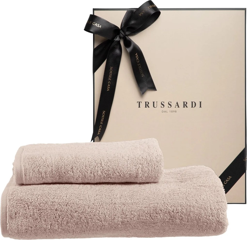 Caixa Presente 2 Peças Trussardi 100% Algodão Fontani  Soft Rose