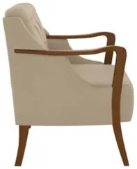 Poltrona Decorativa para Sala de Estar Capitonê Lapa Z32 PU Bege - Mpo