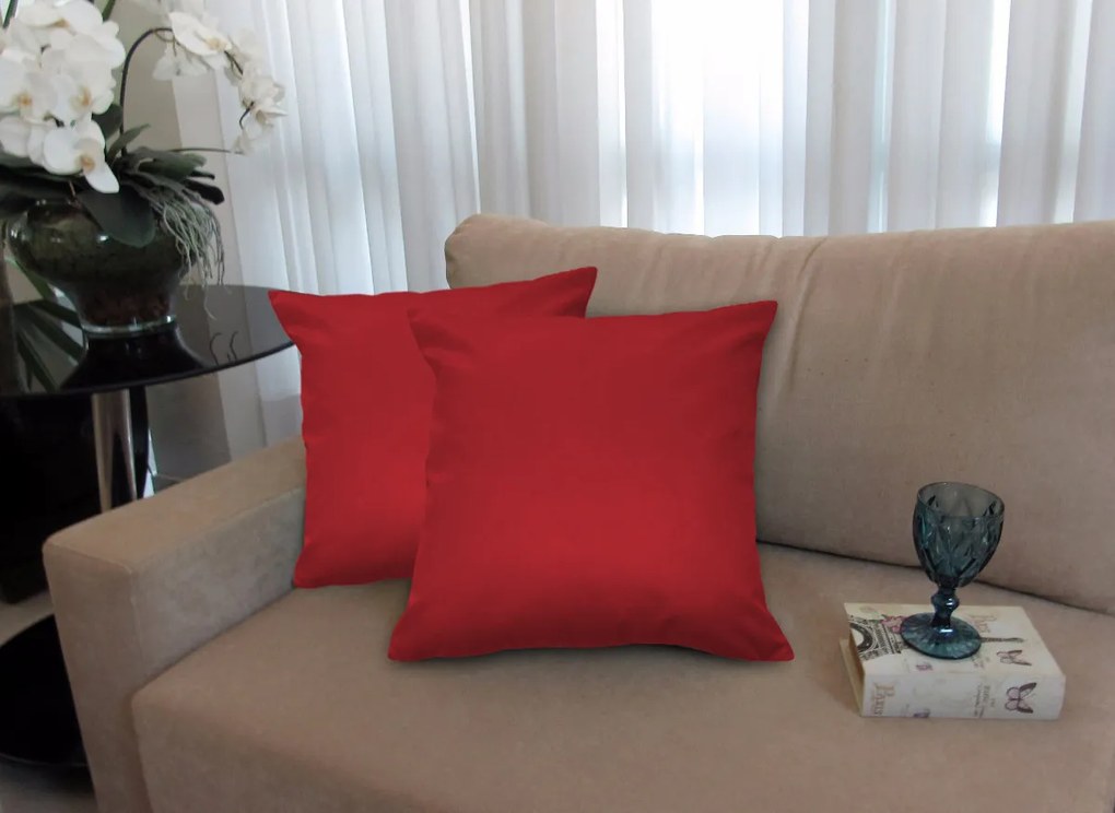 Almofada Decorativa 40x40 Tecido Suede Vermelho