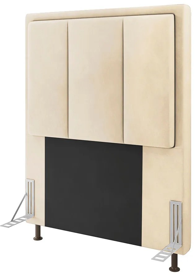 Cabeceira Solteiro Cama Box 90cm para Quarto Opala Suede M11 - D'Rossi - Bege