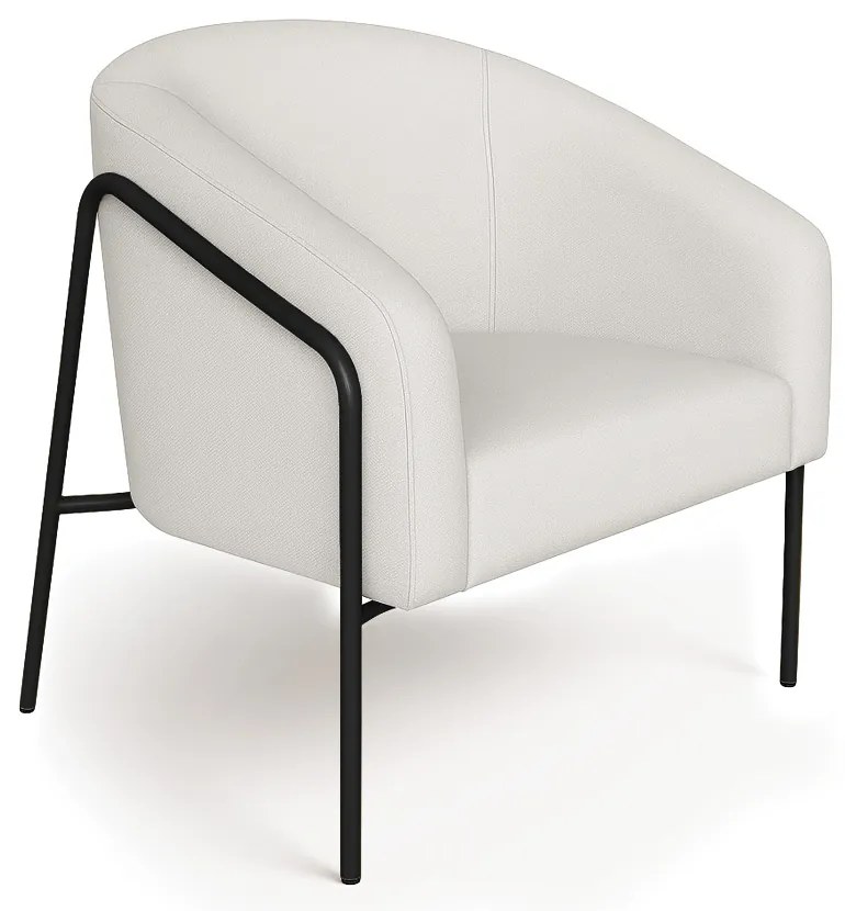 Poltrona Sala Industrial Alta Preto Stella Linho D03 - D'Rossi - Cinza