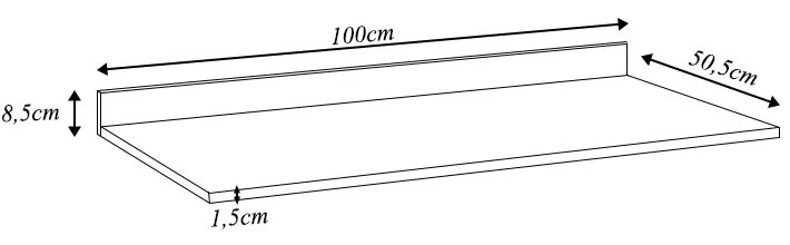 Tampo para Balcão de Cozinha com Rodapé Torfi 100cm MDP/BP Freijó G96 - Gran Belo
