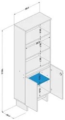 Estante Livreiro 2 Portas 3 Prateleiras Los Angeles Preto/Carvalho Cla