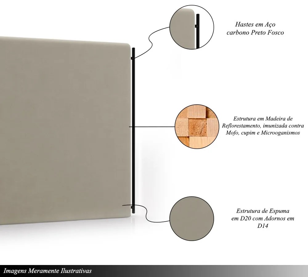 Cabeceira Design para Cama King Bezos Pés em Madeira Veludo Bege G91 - Gran Belo