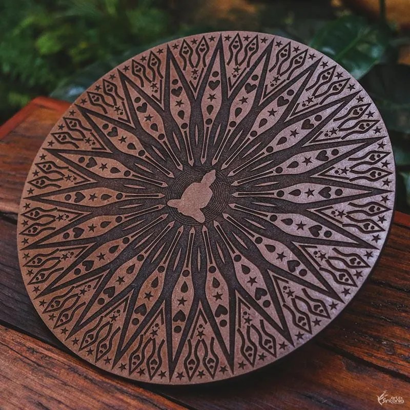 Quadro Mandala de Buda Marrom 30cm