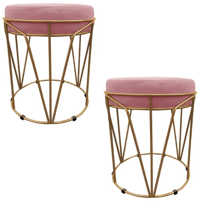 KIT 02 PUFF BABU SUEDE BASE DOURADO DROS - Rose