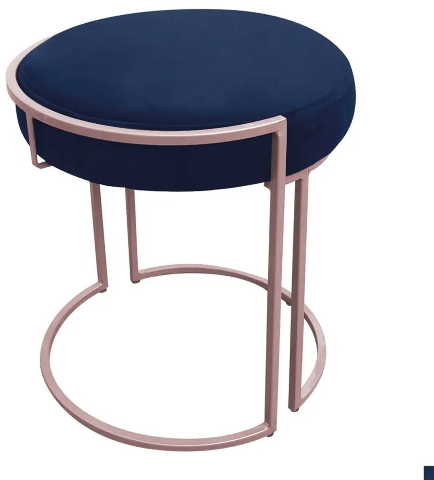 KIT 02 PUFF LOVE SUEDE BASE ROSE DROSSI - Azul Marinho