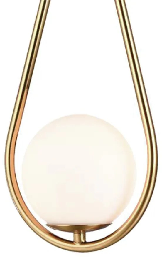 Pendente Pingo Metal Bronze Vidro Branco Ø18X49Cm 1Xg9 | Bella Ilumina...
