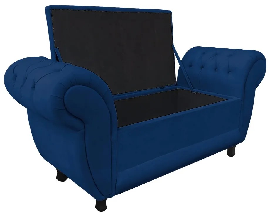 RECAMIER BAU LONDRES 1,20 M SUEDE DROSSI - Azul Marinho