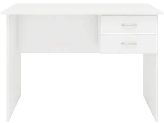 Mesa Escrivaninha Escritório Home Office 2 Gavetas Branco