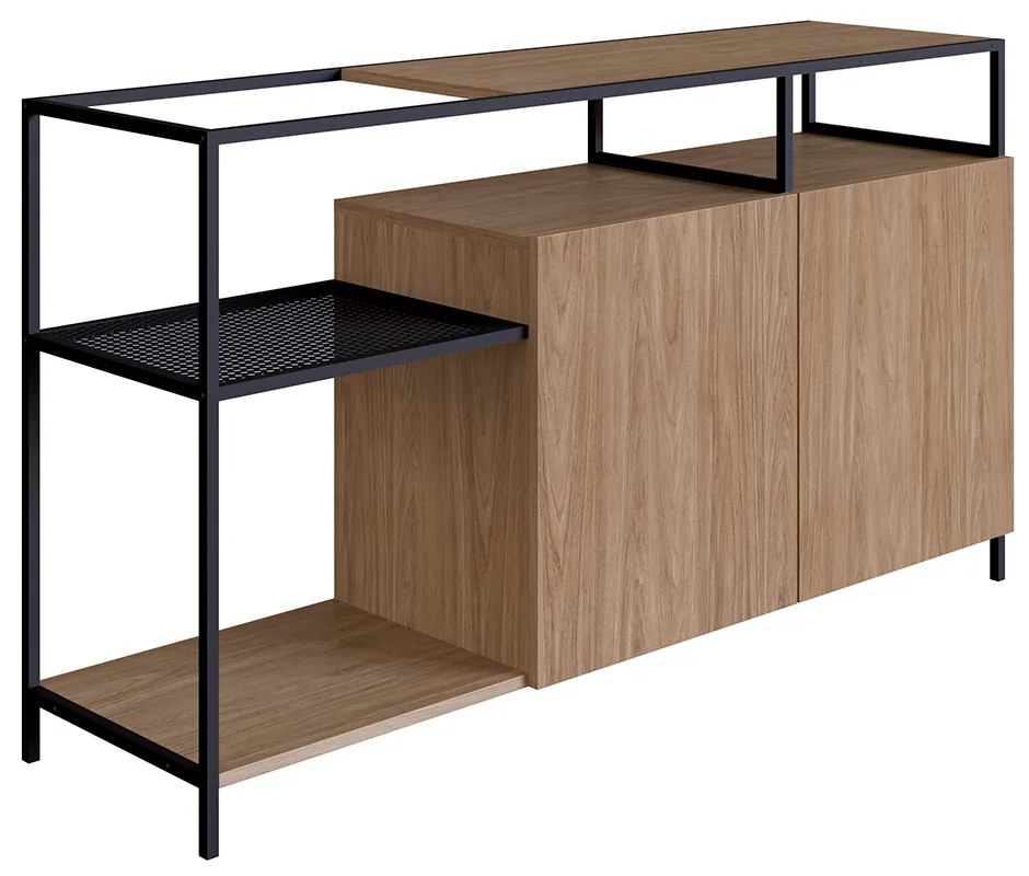 Buffet Bar Dinâmico New 135 cm Hanover e Preto - D'Rossi