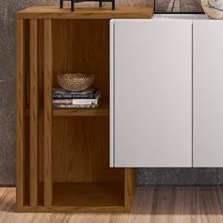 Balcão Aparador Buffet Bells 3 Portas N02 Ypê/Off White - Mpozenato
