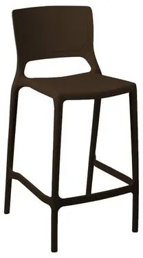 Banqueta Alta Cozinha Marrom Café Empilhável Urano em Polipropileno Acrilys