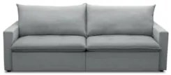 Sofá Cama Casal Retrátil 208cm Carly F05 Linho Cinza - Mpozenato