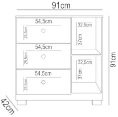 Cômoda Infantil 1 Porta 3 Gavetas Amora Z39 Branco - Mpozenato