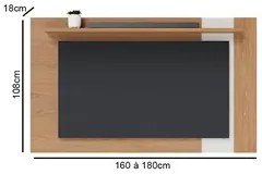 Painel para TV 70 Polegadas Extensível 180cm Amélie C05 Freijó/Off Whi