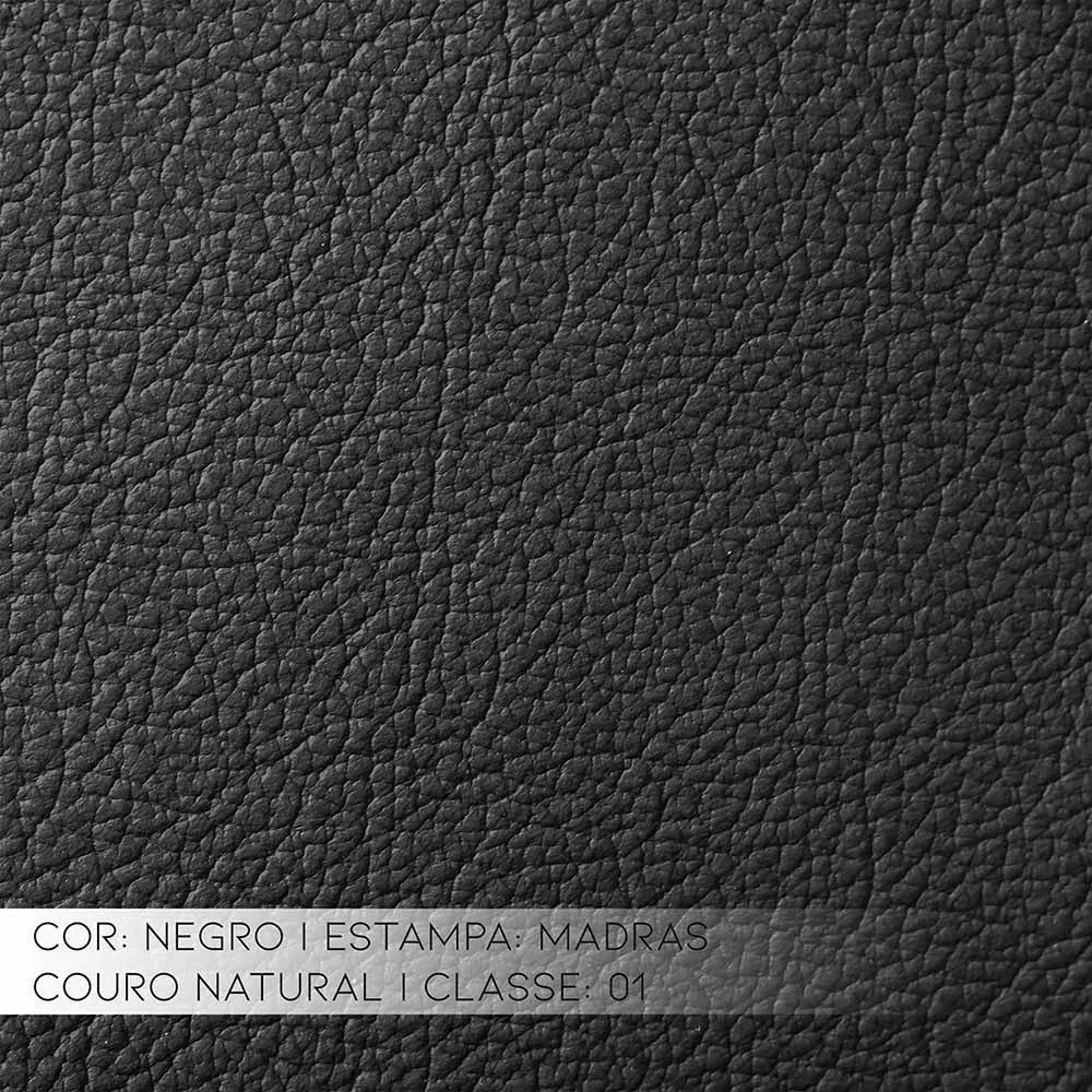 Poltrona Decorativa Sala de Estar Pés Madeira Kairós Couro Preto G03 - Gran Belo