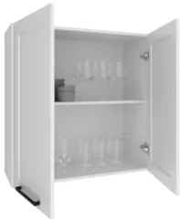 Armário Cozinha Aéreo 80cm Com 2 Portas Zaya Branco T01     - Mpozenat