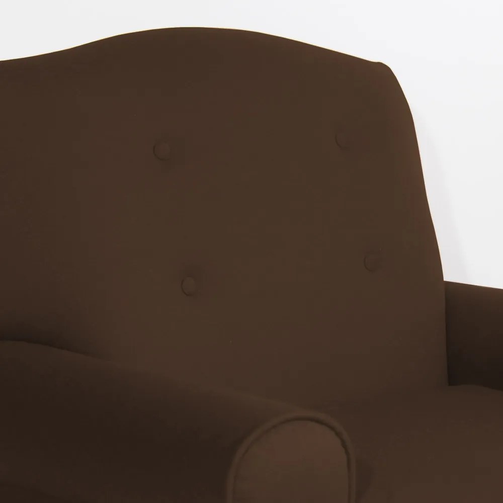 Poltrona da Vovó Lucy Decorativa Luxo Suede Marrom