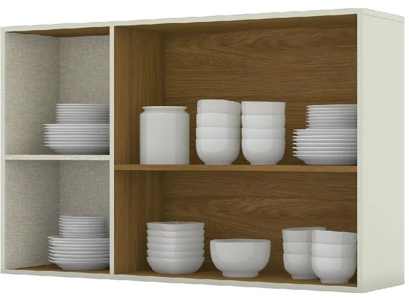 Aéreo 3 Pts Essência Suspenso Armário Vidro Cozinha 100% MDF
