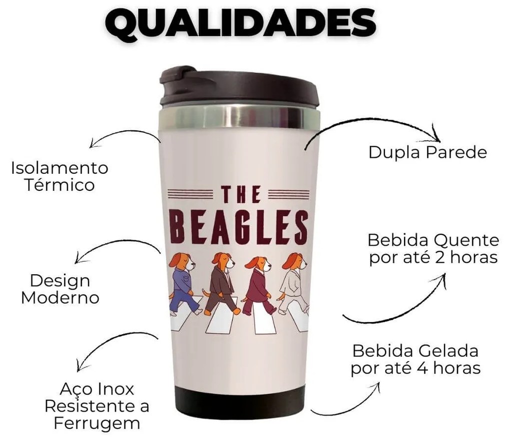 Copo Térmico 500ml Inox The Beagles