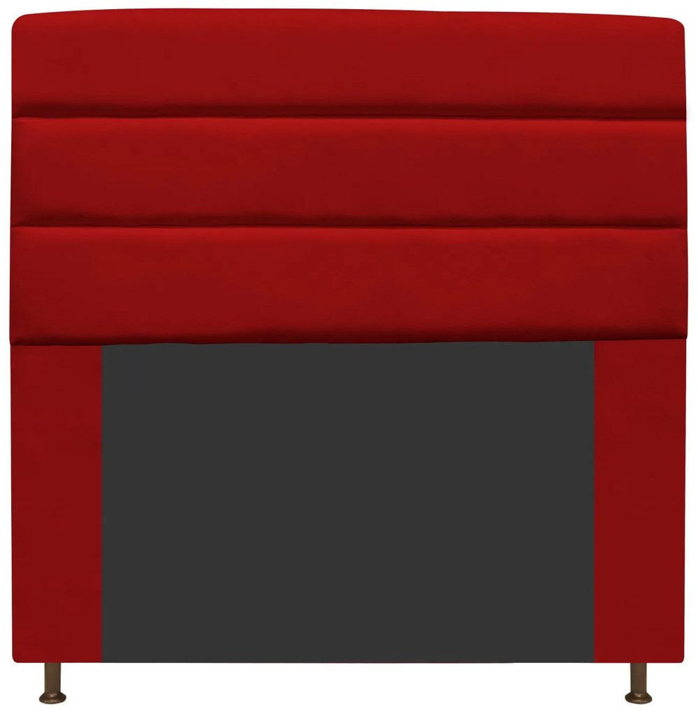 Cabeceira Estofada Turim 160 cm Queen Size Suede Vermelho - ADJ Decor