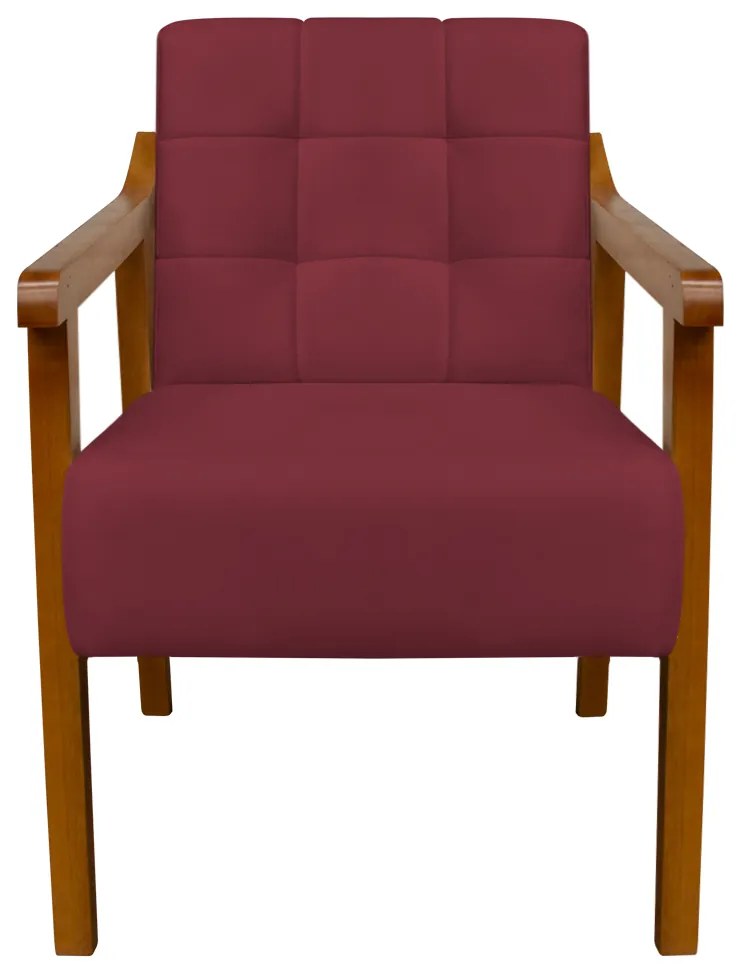 Poltrona Decorativa Vênus Veludo Bordô
