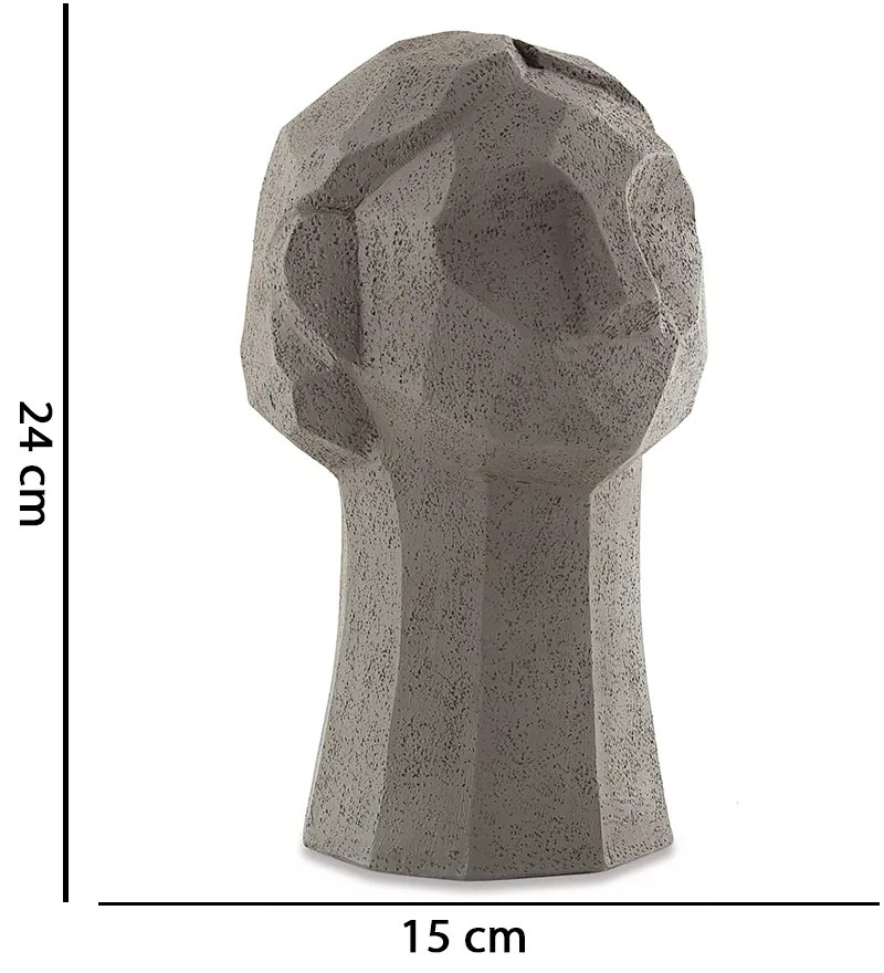 Escultura Decorativa "Rosto" Em Poliresina Cinza 24x15 Cm - D'Rossi