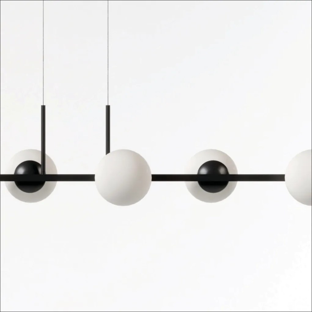 Pendente Botton Long Retângular 26X12X120Cm Alumínio E Globo Ø12Cm Fos... (CHAMPANHE, FOSCO)