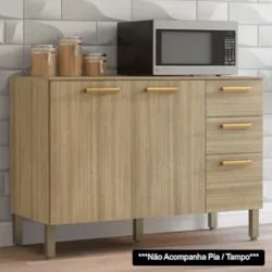 Balcão Gabinete para Pia sem Tampo 120cm Urban Z06 Freijó - Mpozenato