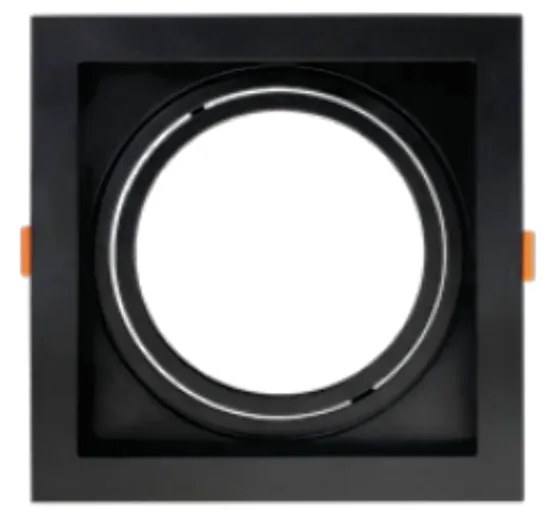Spot De Embutir Quadrado Recuado 17X17X4,4Cm 1 X Ar111 - Preto | Opus...